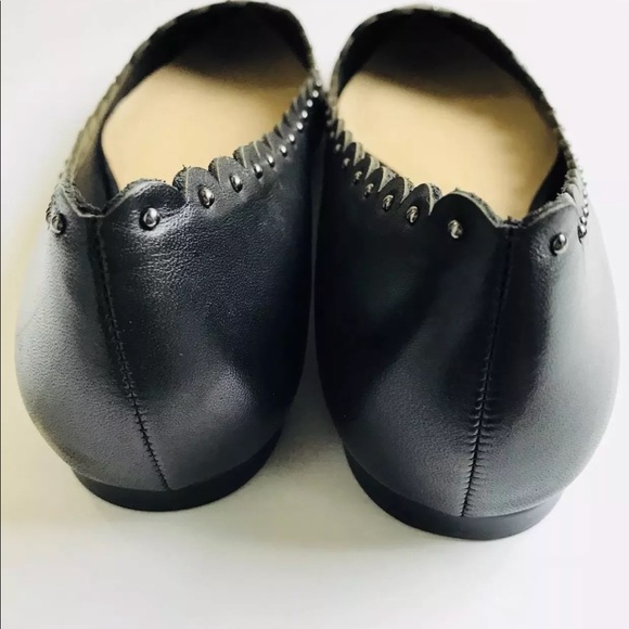 COACH Jill Soft Shine Calf Black Leather Flats New - Picture 3 of 9